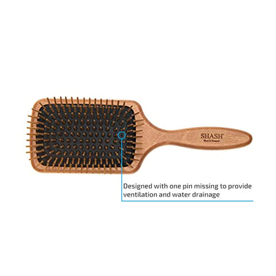 Since 1869 Made in Germany Wooden Paddle Brush - Gently Detangles, Styles, Conditions Hair with Minimal Frizz and Breakage - Safe for All Hair Types, Wet or Dry - Eco-Sourced Wood