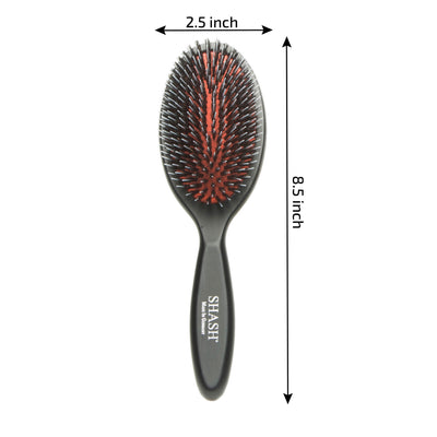 Since 1869 Hand Made In Germany - Nylon Boar Bristle Brush Suitable For Normal to Thick Hair - Gently Detangles, No Pulling or Split Ends - Softens and Improves Texture, Stimulates Scalp (Medium)