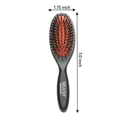 Since 1869 Hand Made In Germany - Nylon Boar Bristle Brush Suitable For Normal to Thick Hair Gently Detangles, No Pulling or Split Ends - Softens Improves Hair Texture, Stimulates (Extra Small)