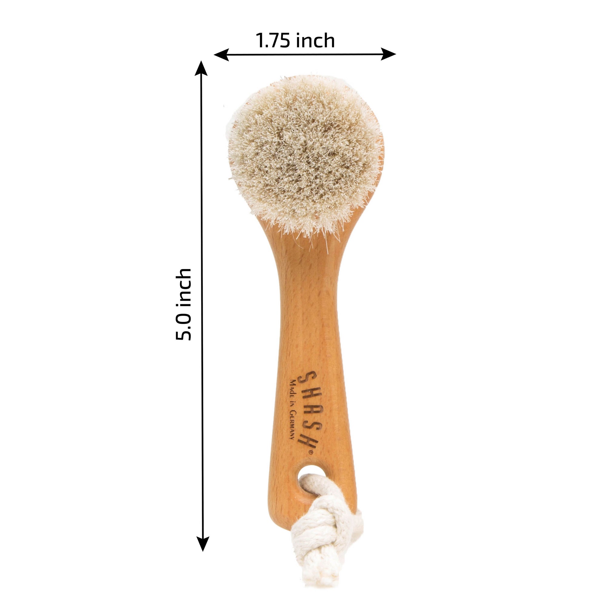 Made in Germany - Shash Exfoliating Face Brush, Soft Goat Bristle Face Brush, Gently Exfoliates Skin to Reduce Flaking and Fine Lines, Promotes